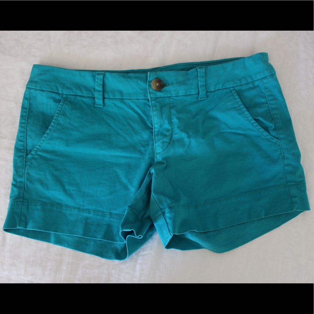 American Eagle Turquoise Shorts Stretch